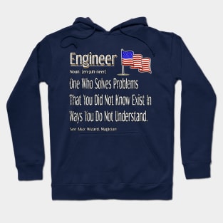 Funny Engineer Definition Awesome Engineering Gift With Us Flag Graphic Hoodie